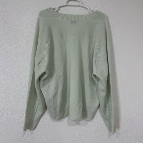 NWT Madewell Cashmere V-Neck Sweater in Heather Pale Green NS661 Size XL - Picture 3 of 6